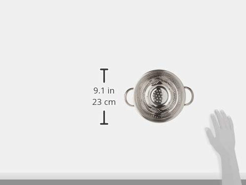 Euro-Ware colander features a wide base for stable pouring