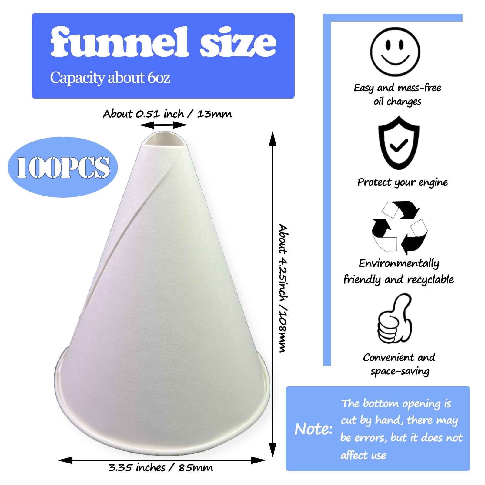 Euslbak paper funnel for kitchen use helps precise liquid transfer without mess.