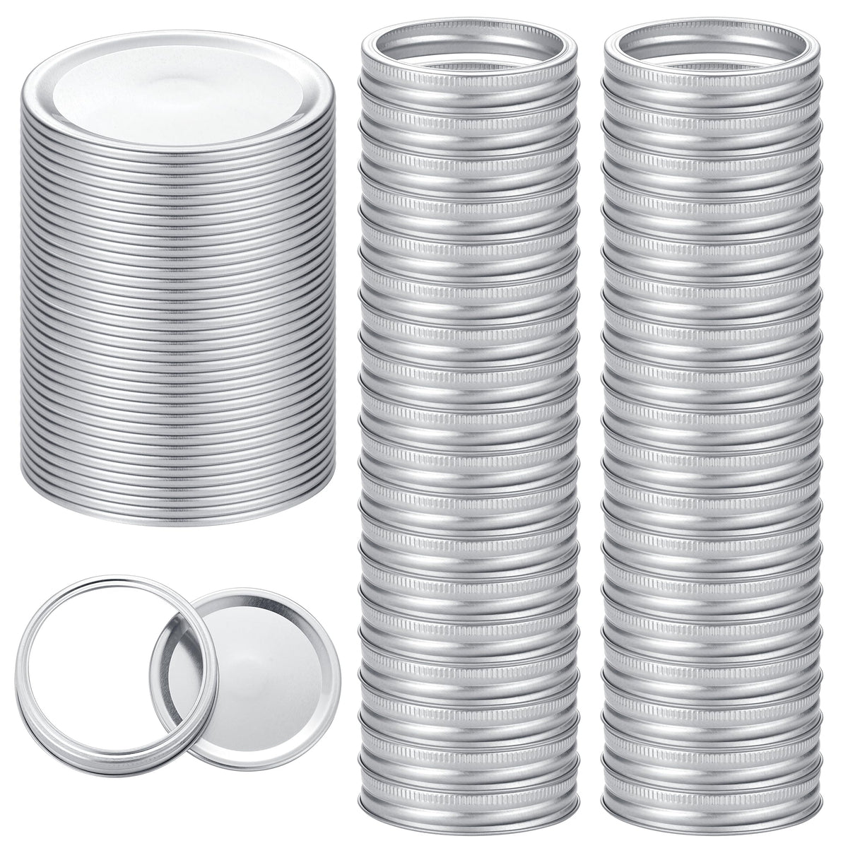 EvaHab 72-piece wide-mouth lids pack for secure canning and storage
