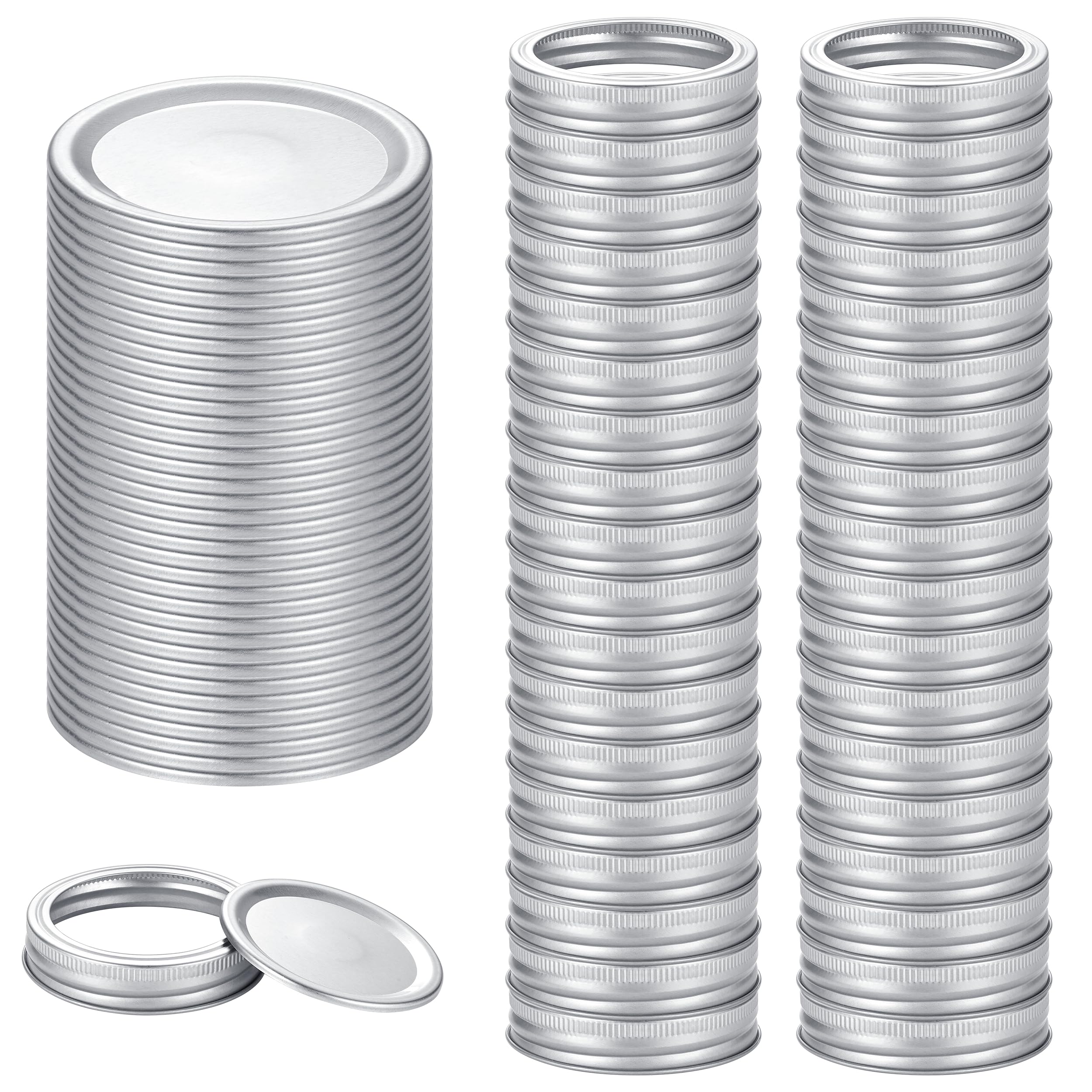 EvaHab 72pcs regular-mouth lids closeup for reliable canning seal