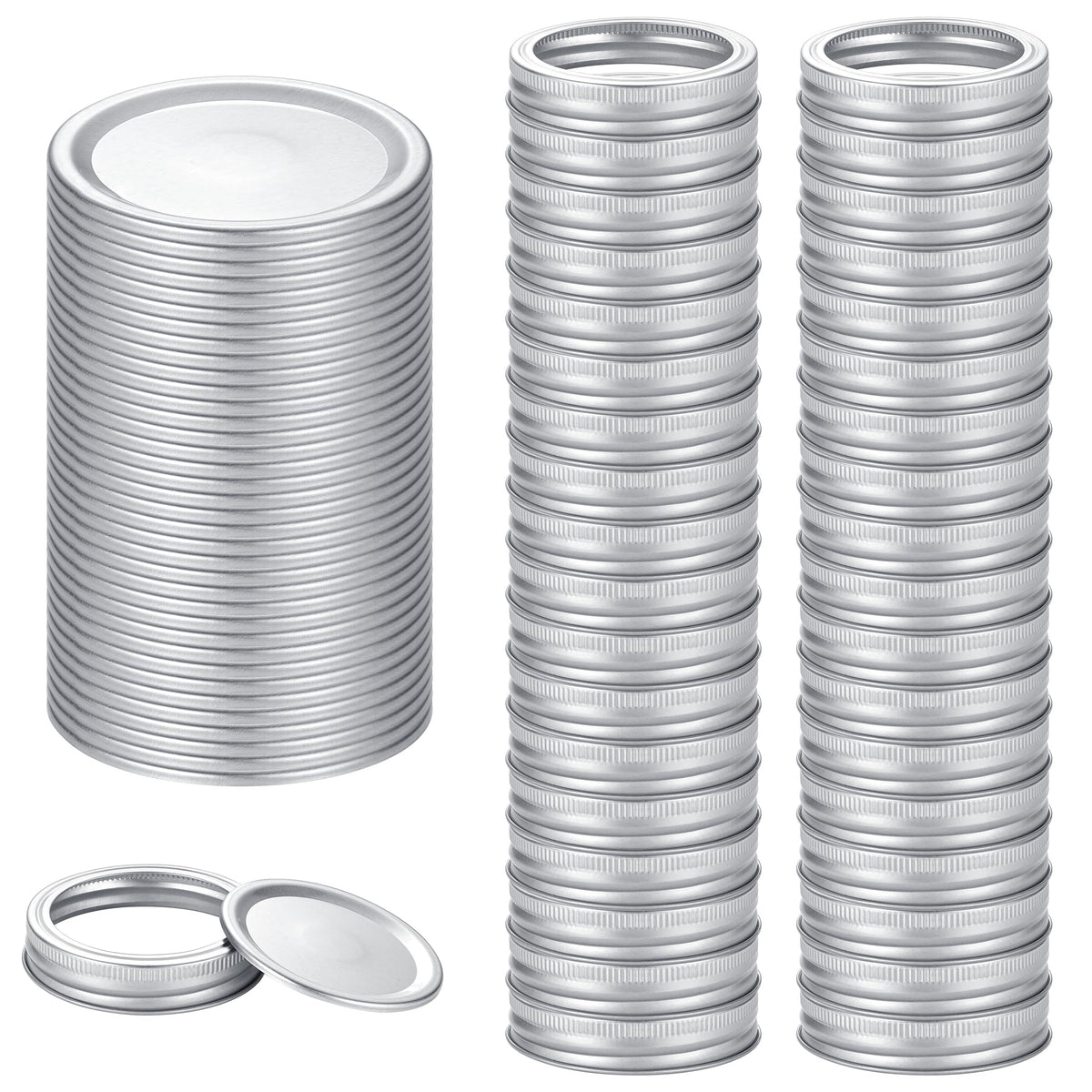 EvaHab 72pcs regular-mouth lids closeup for reliable canning seal