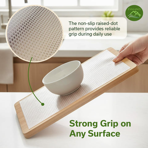 Evaland non-adhesive liner sticks securely without adhesive residue.