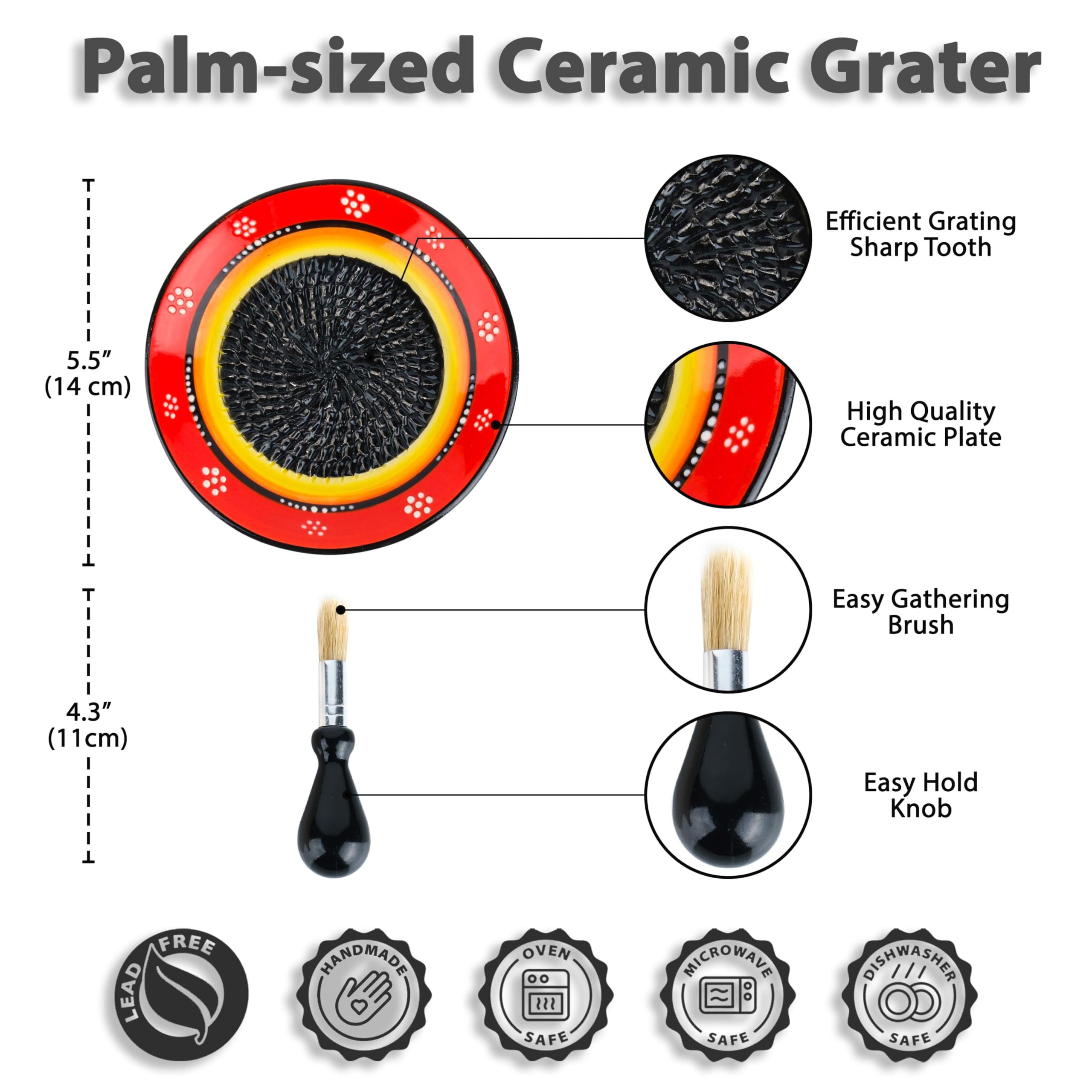EVANILIFE ceramic grater plate garlic ginger grate for fresh flavors