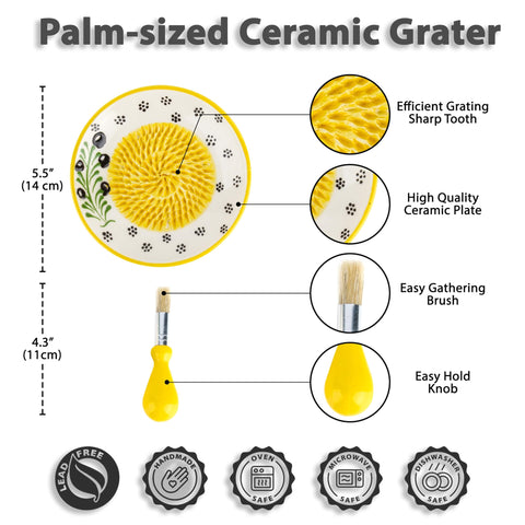 Evanilife ceramic grater plate shown with a silicone peeler for efficient prep tasks.