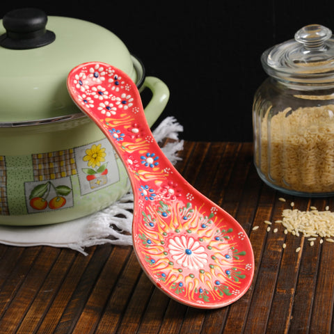 EVANILIFE orange spoon rest in colorful collection versatile kitchen accessory.