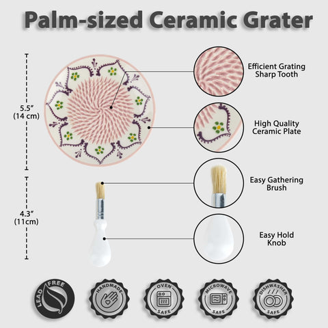 EVANILIFE vanilla white grater plate adds decorative charm to any countertop.