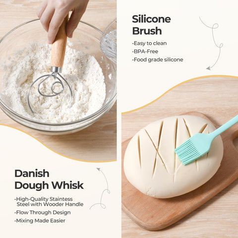EvanMader dough scraper in action for tidy dough handling.