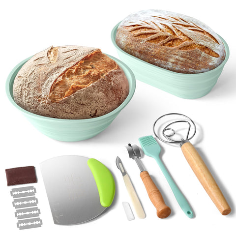 EvanMader silicone banneton round 9-inch for easy dough proofing and clean release.