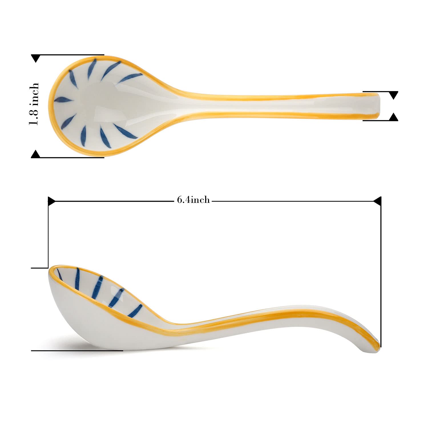 Evannt long-handle spoon for ramen, pho, and dumplings