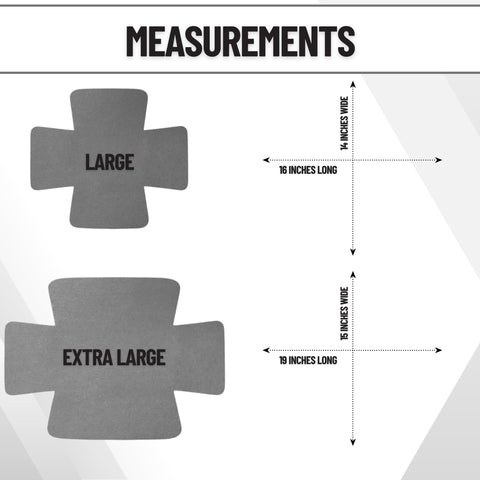 Evelots large 19x15 inch protectors shown between dishes.