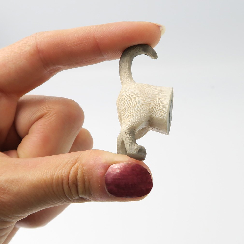 Evelots cat butt magnets dimensions are 1.25in long by 0.75in wide by 2in high.