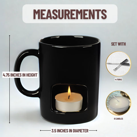 Evelots fondue mug set dishwasher-safe ceramic for easy cleaning