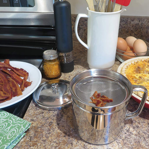 Evelots kitchen multi-use container doubles as fat storage and more.