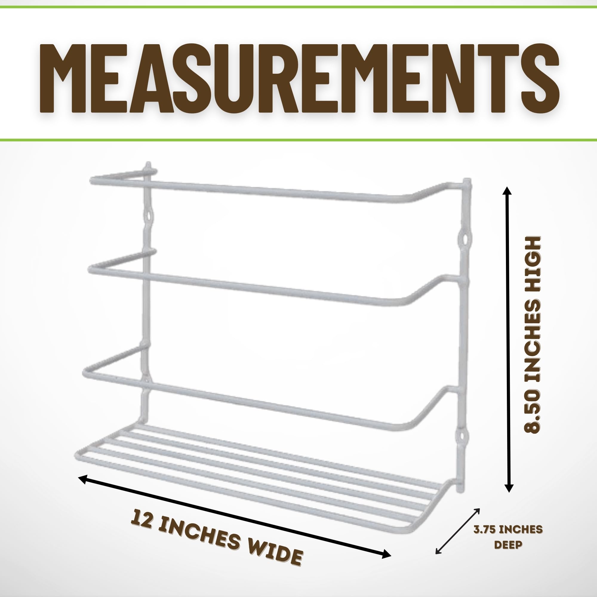 Two-pack mounted on a cabinet keeps sandwich bags and wraps tidy.