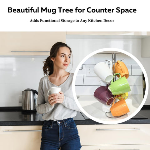 Evelots mug organizer with carrying handle for easy transport