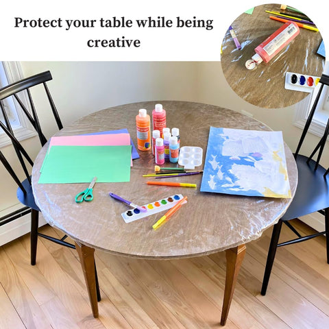 Evelots transparent design preserves table look while protecting it.