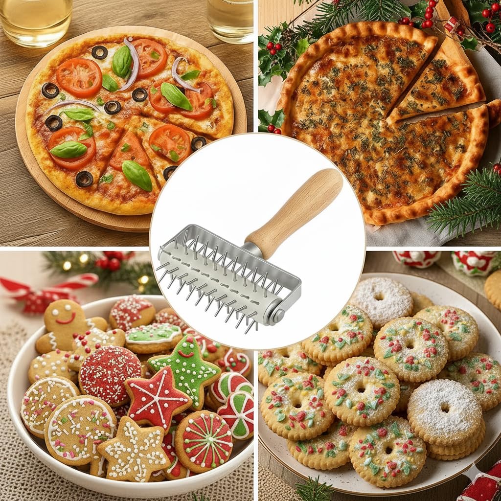 EVEDMOT dough puncher stainless pins for quick crust docking
