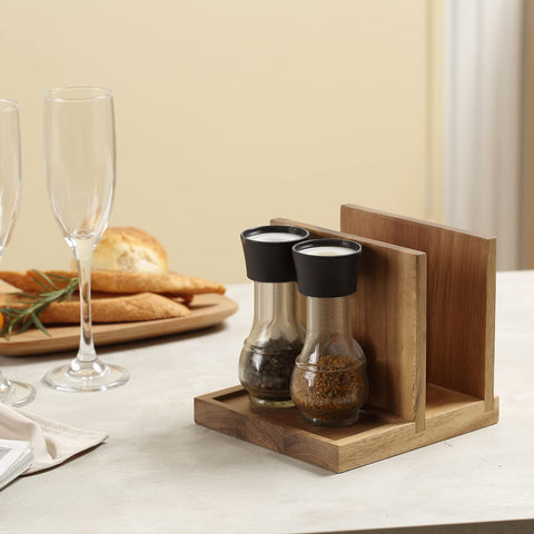 EverBBKing acacia wood napkin holder shown as a durable kitchen accessory.
