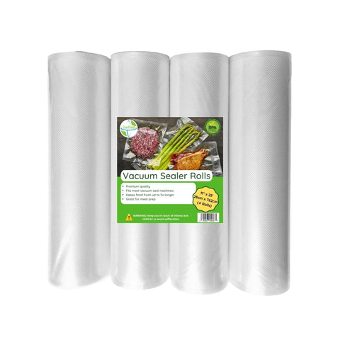 EverFresh 11x25 vacuum sealer rolls 4-pack for bulk storage.