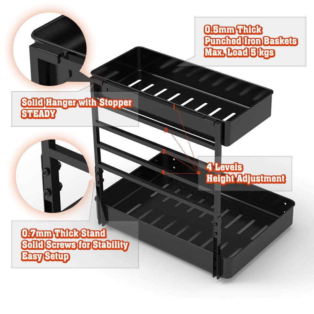 EVERIE two-tier metal pull-out slides enable smooth access when loaded