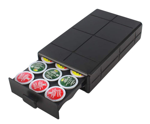 EVERIE coffee pod drawer showing 3-line pod organizer for quick access