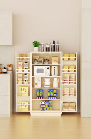 EVERIE extendable 3-tier holder kitchen organizer mounted in cabinet.
