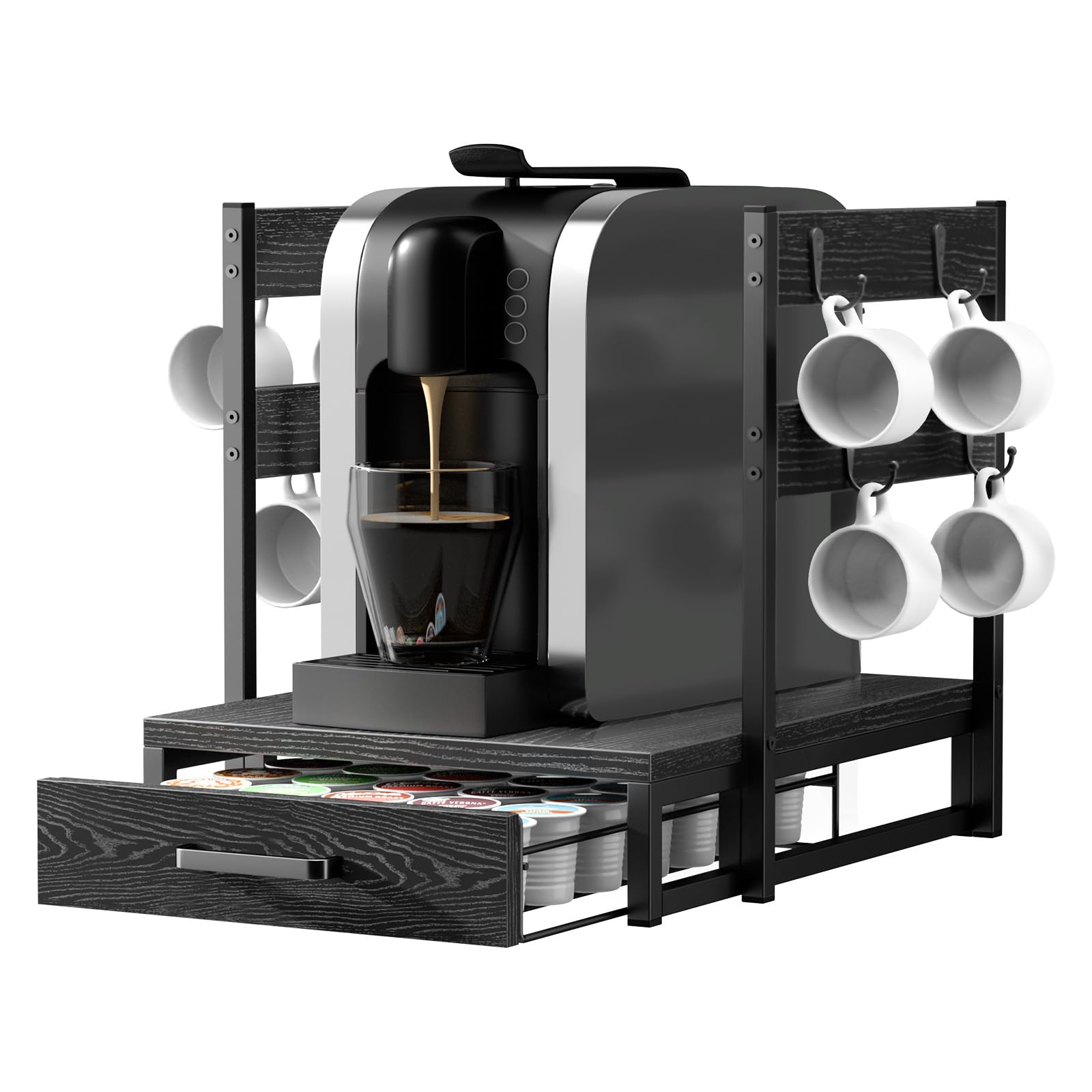 Evermagin coffee pod drawer front view with 35-pod capacity for organized storage.