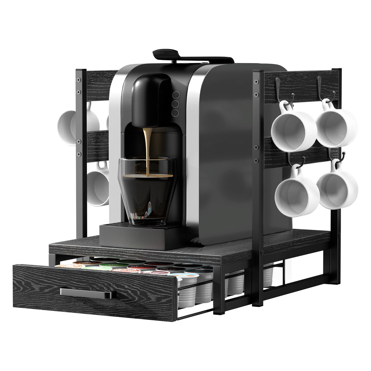 Evermagin coffee pod drawer front view with 35-pod capacity for organized storage.