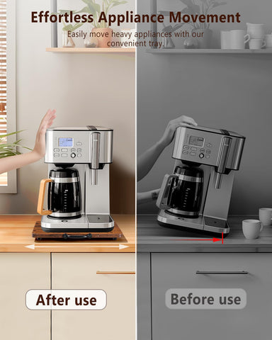 Evermagin rolling tray open design supports various appliances for flexible kitchen setups.