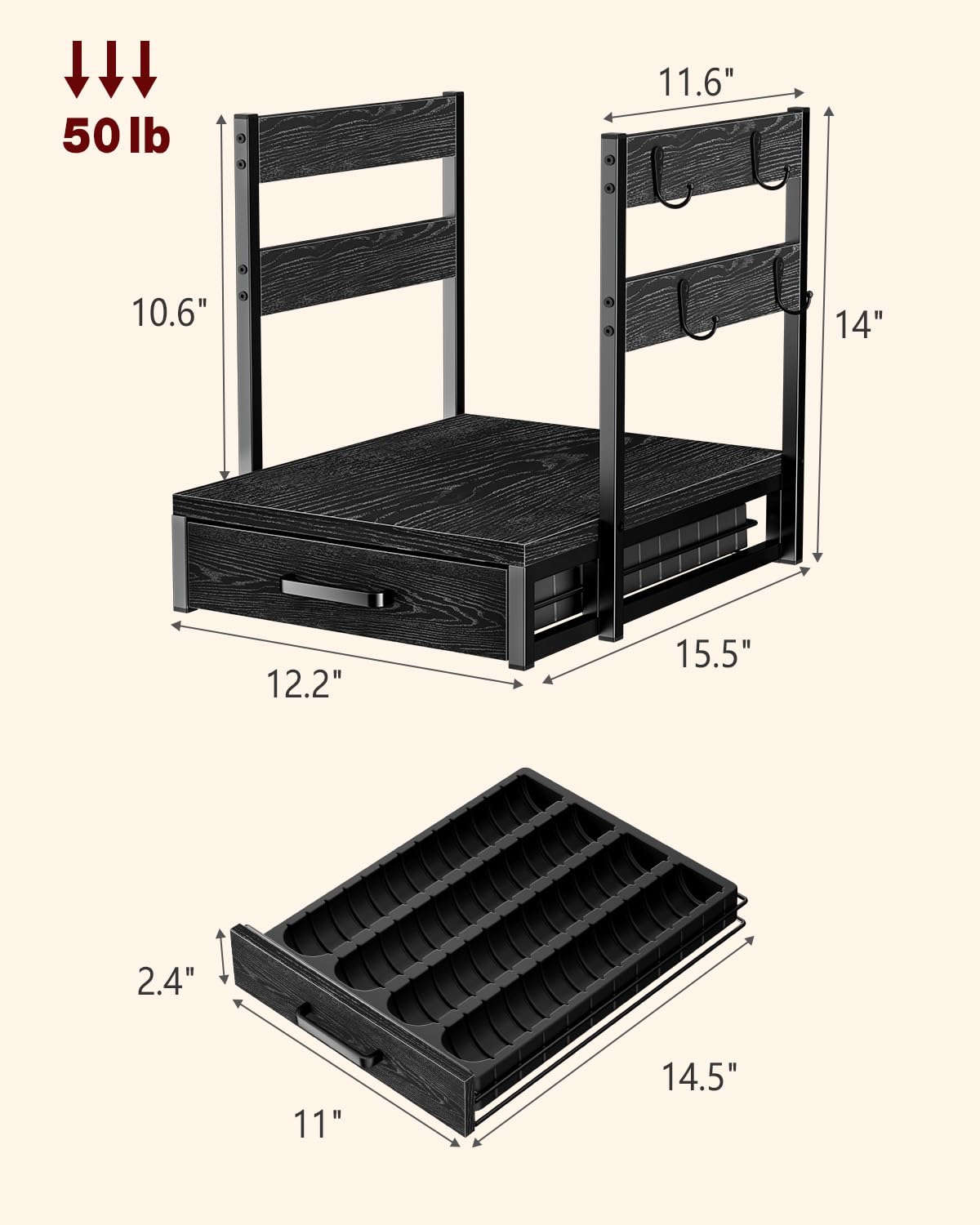Evermagin smooth sliding pod drawer for quick, mess-free refills.
