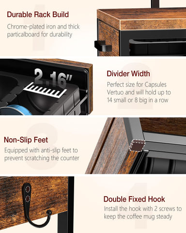 Evermagin sturdy metal frame provides solid support for the coffee setup.
