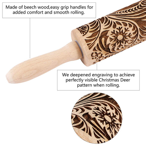 Evermarket rolling pin with ergonomic handles designed for comfortable dough work