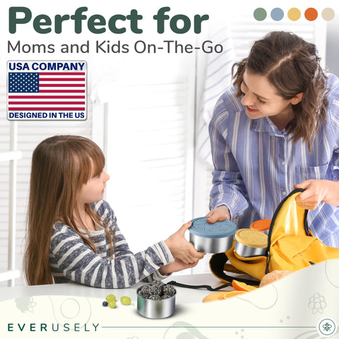 Everusely 950ml leakproof container in use for portable, mess-free lunches.