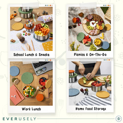 Everusely compact snack holders support on-the-go meals and portioning.
