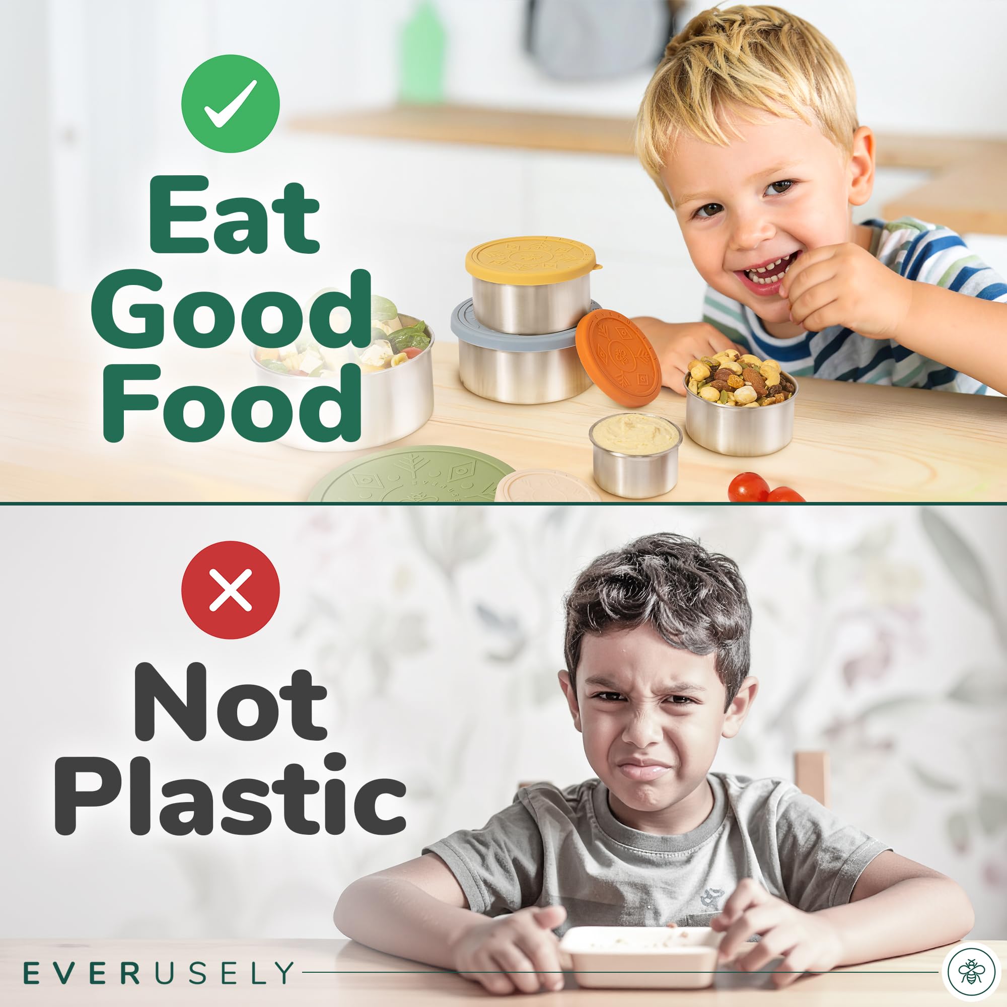 Everusely portable lunch box shown for snacks and school lunches.