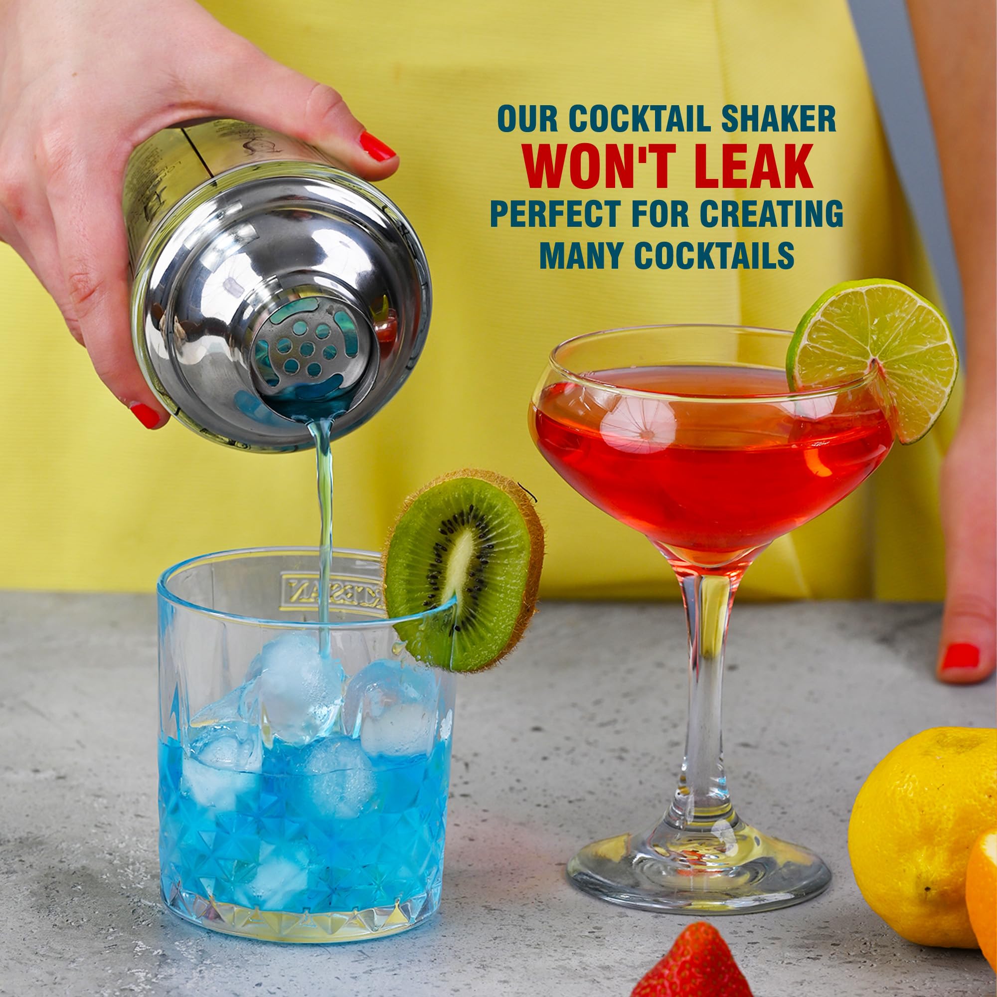 Everyday Cocktail durable glass shaker designed for frequent use.
