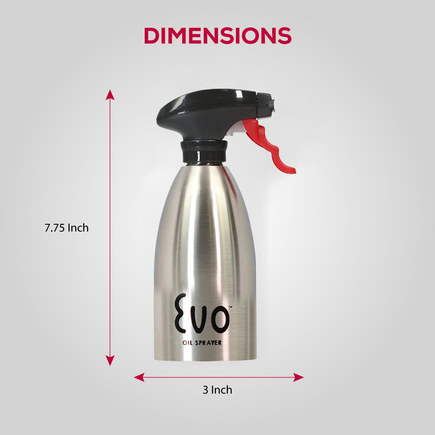 Evo Oil Sprayer is made from 18-8 stainless steel and BPA-free.