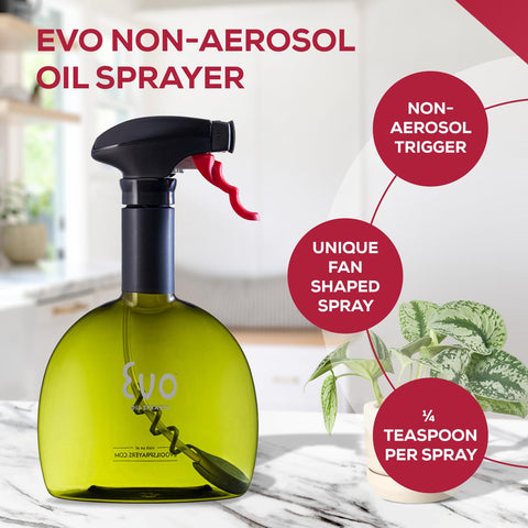 Evo Oil Sprayer Original handle detail emphasizes comfortable grip during prep.