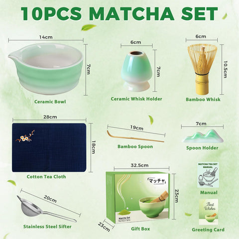 Evoio Matcha Set assembled on a tea table ready for preparation