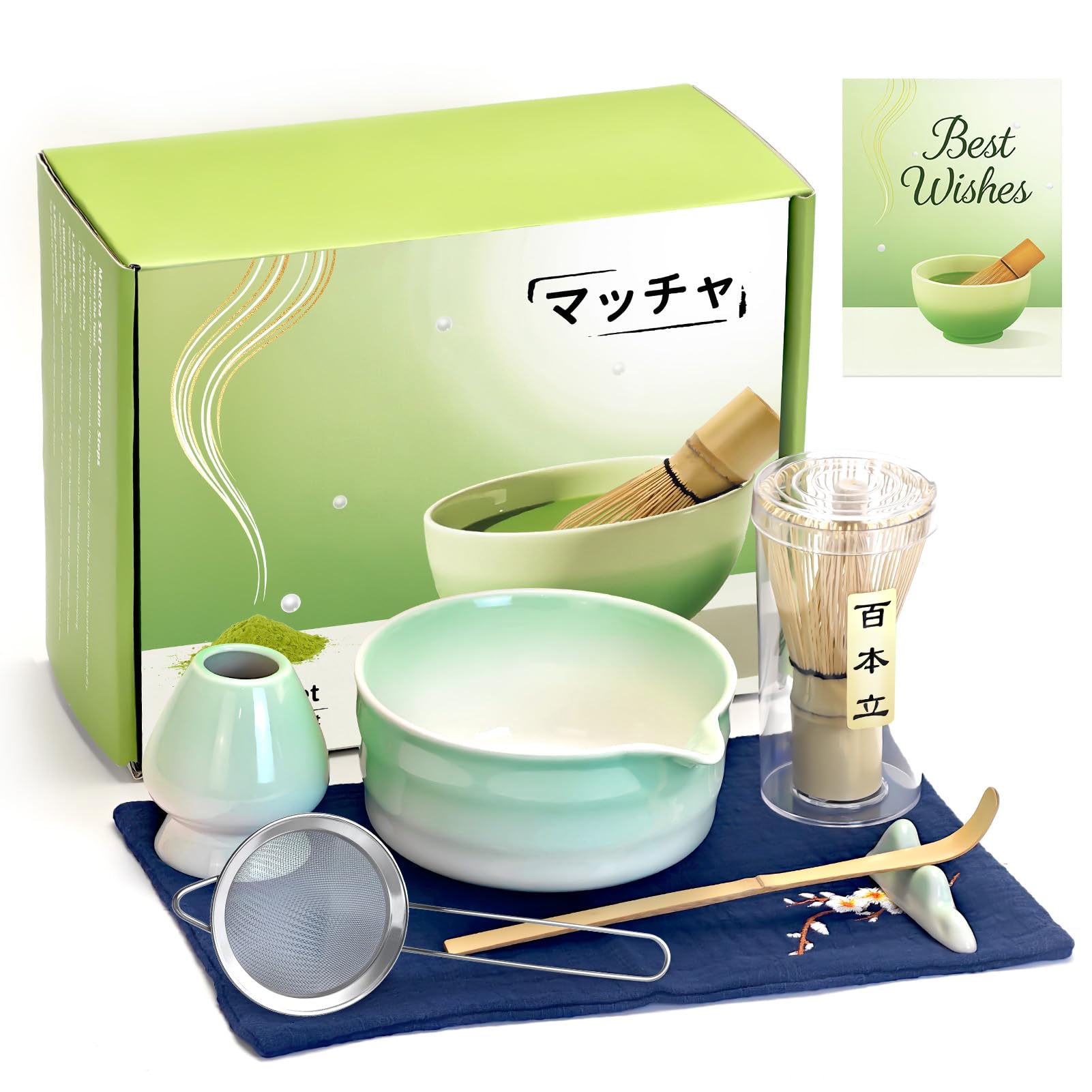Evoio Matcha Set ceramic bowl close-up with vibrant glaze