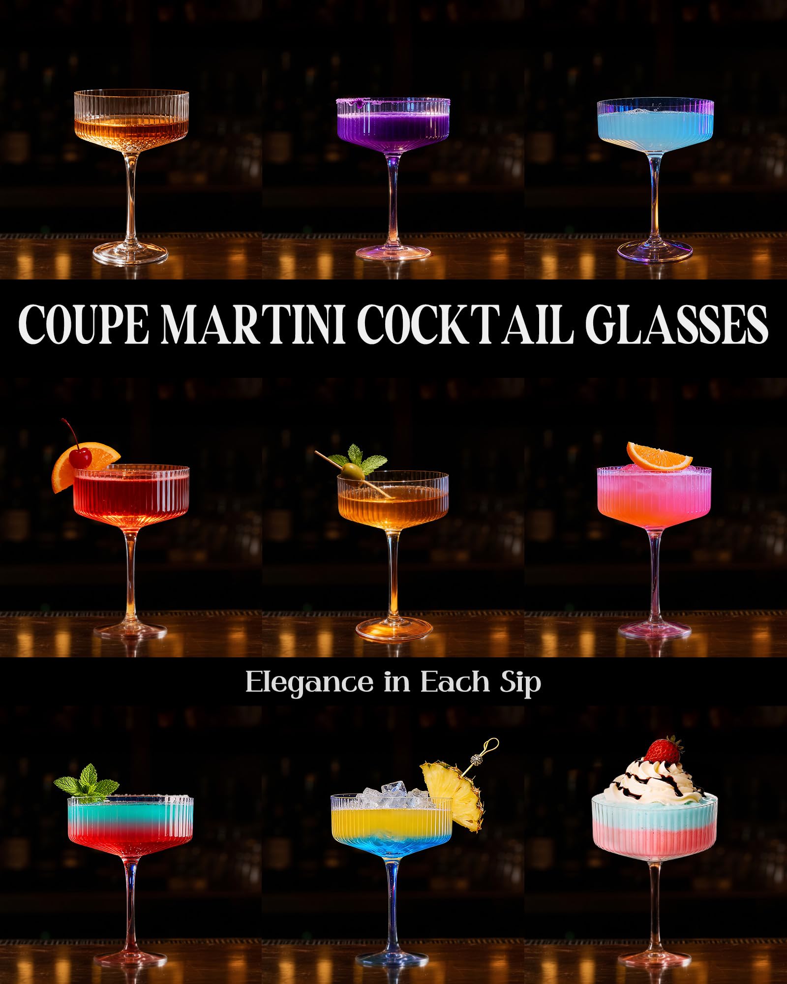 Evoio ribbed vintage design elevates dry martinis and champagne moments