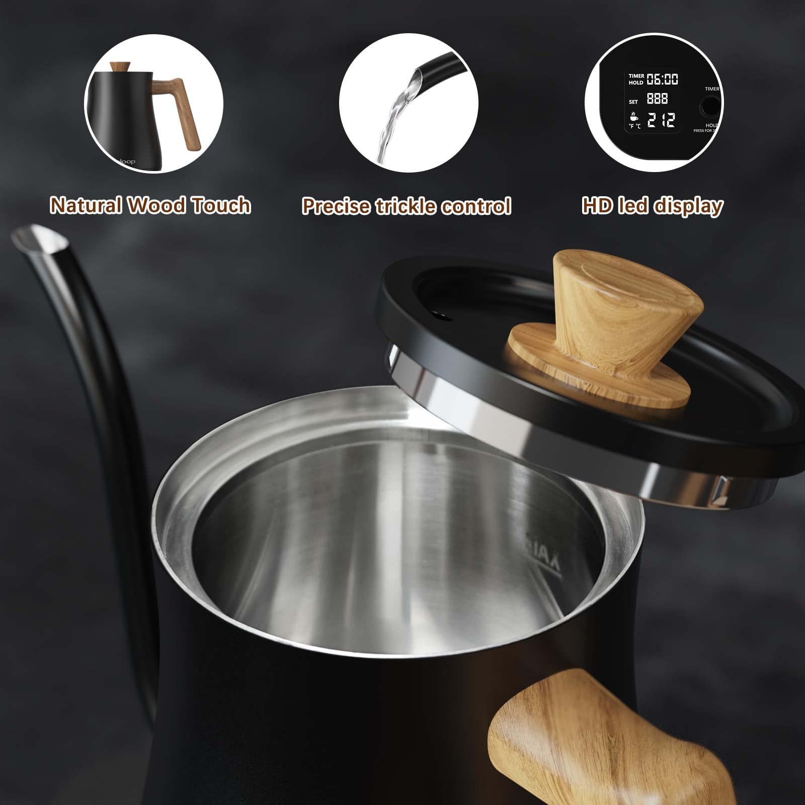 evoloop gooseneck kettle auto-shutoff and boil-dry protection
