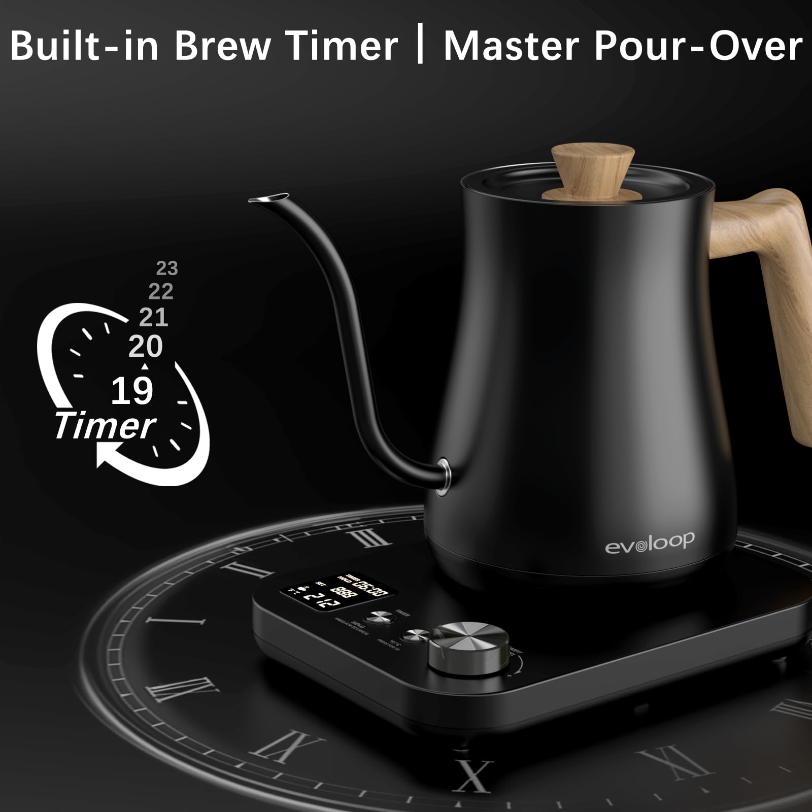 evoloop gooseneck kettle wood finish adds retro style