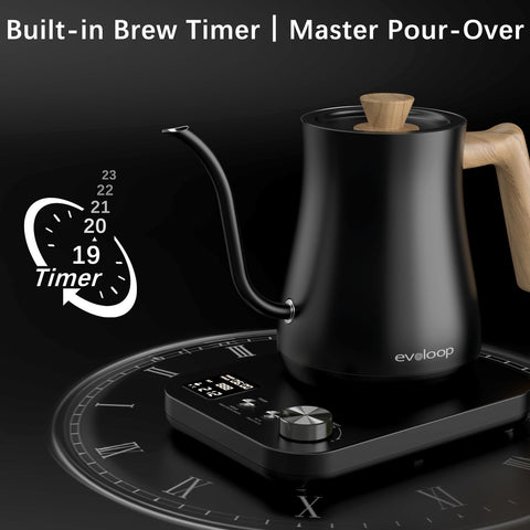 evoloop gooseneck kettle wood finish adds retro style