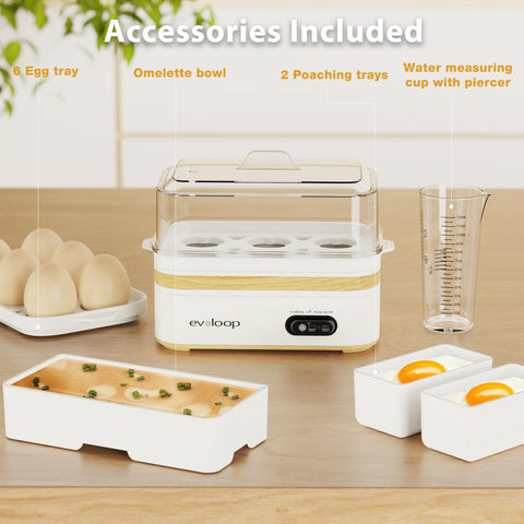 Omelet tray in Evoloop cooker for fluffy omelets quickly.