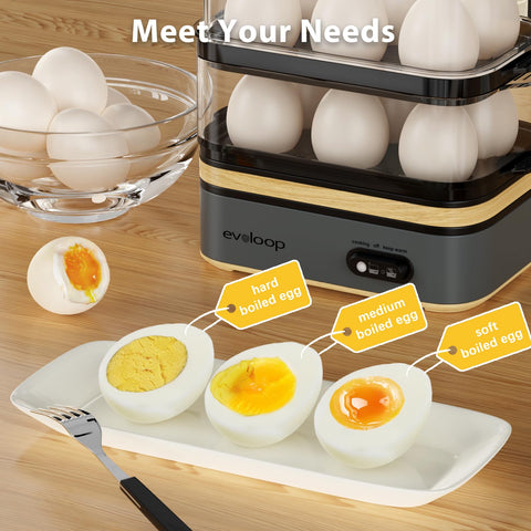 Evoloop Rapid Egg Cooker 12-egg tray ready for batch cooking.