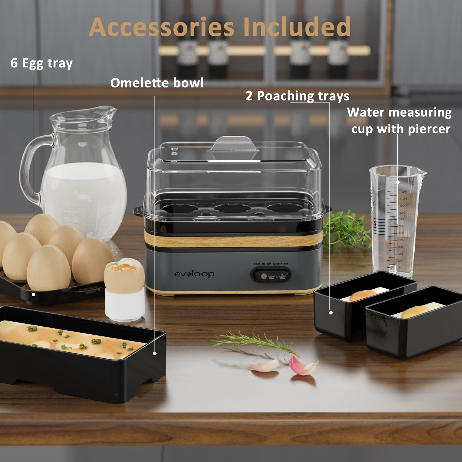 Evoloop Rapid Egg Cooker egg holder tray for simple portioning