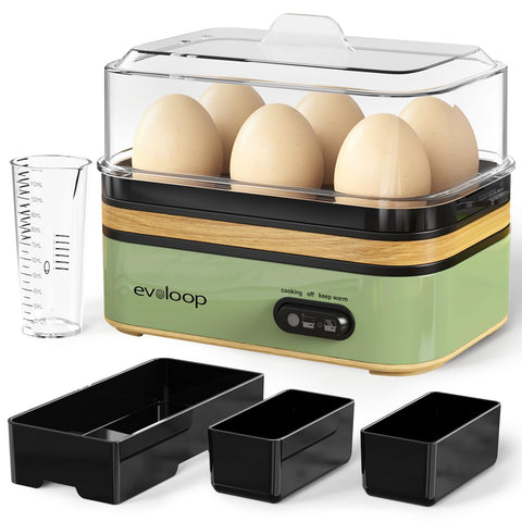 Evoloop Rapid Egg Cooker top view shows a compact, space-saving design for small kitchens.