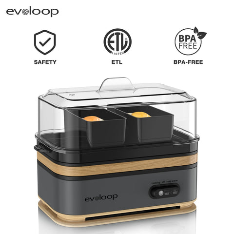 Evoloop Rapid Egg Cooker transparent lid for monitoring progress