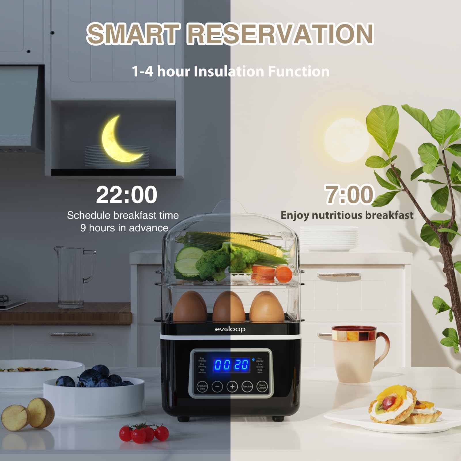 Evoloop rice steaming program for fluffy, evenly cooked grains.